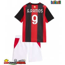 Camisa de Futebol AC Milan Goncalo Ramos #9 Equipamento Principal Infantil 2026-27 Manga Curta (+ Calças curtas)